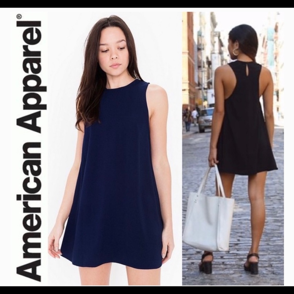 American Apparel Black Dakota Crepe A-line Dress